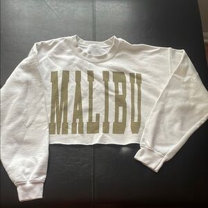 White Malibu Cropped Sweatshirt